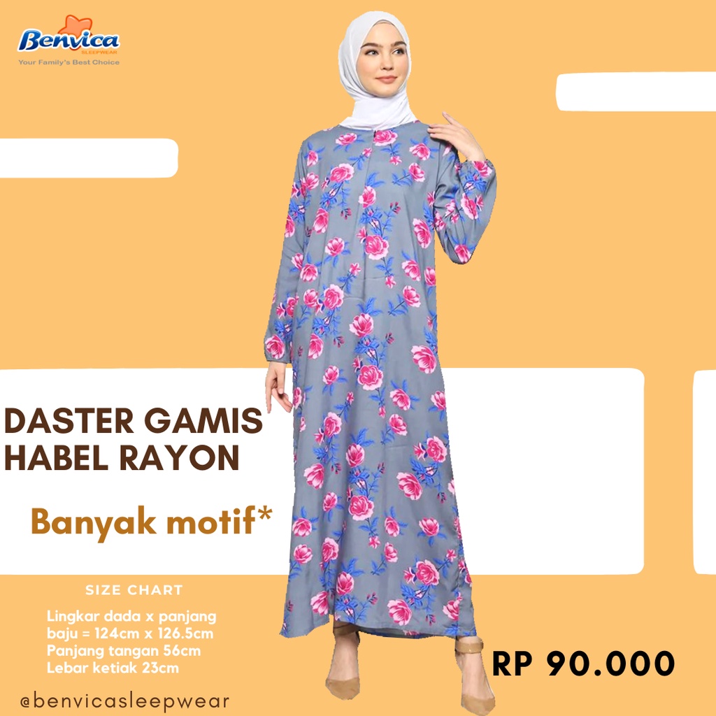 BAJU TIDUR DASTER GAMIS DEWASA RAYON BALI HABEL