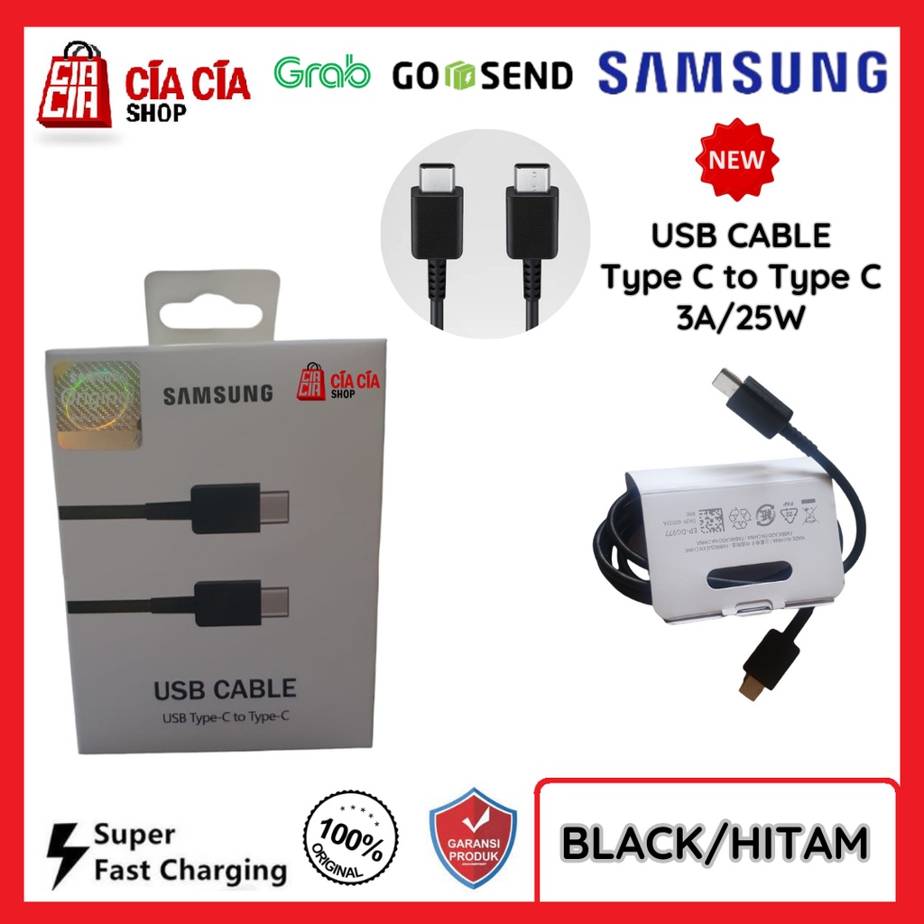 Kabel Charger Type C to Type C Samsung Original Super Fast Charging