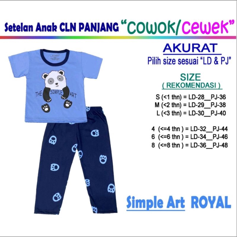 Setelan Baju Anak Lengan Panjang Celana Panjang PP Unisex Laki Laki Baju Anak Cowok Set Anak Perempuan Cewek KELFI PP UNISEX