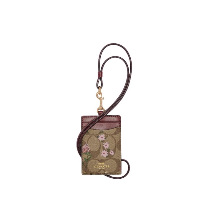 

Terlaris Coach Id Lanyard In Signature Canvas With Wildflower Print Khaki