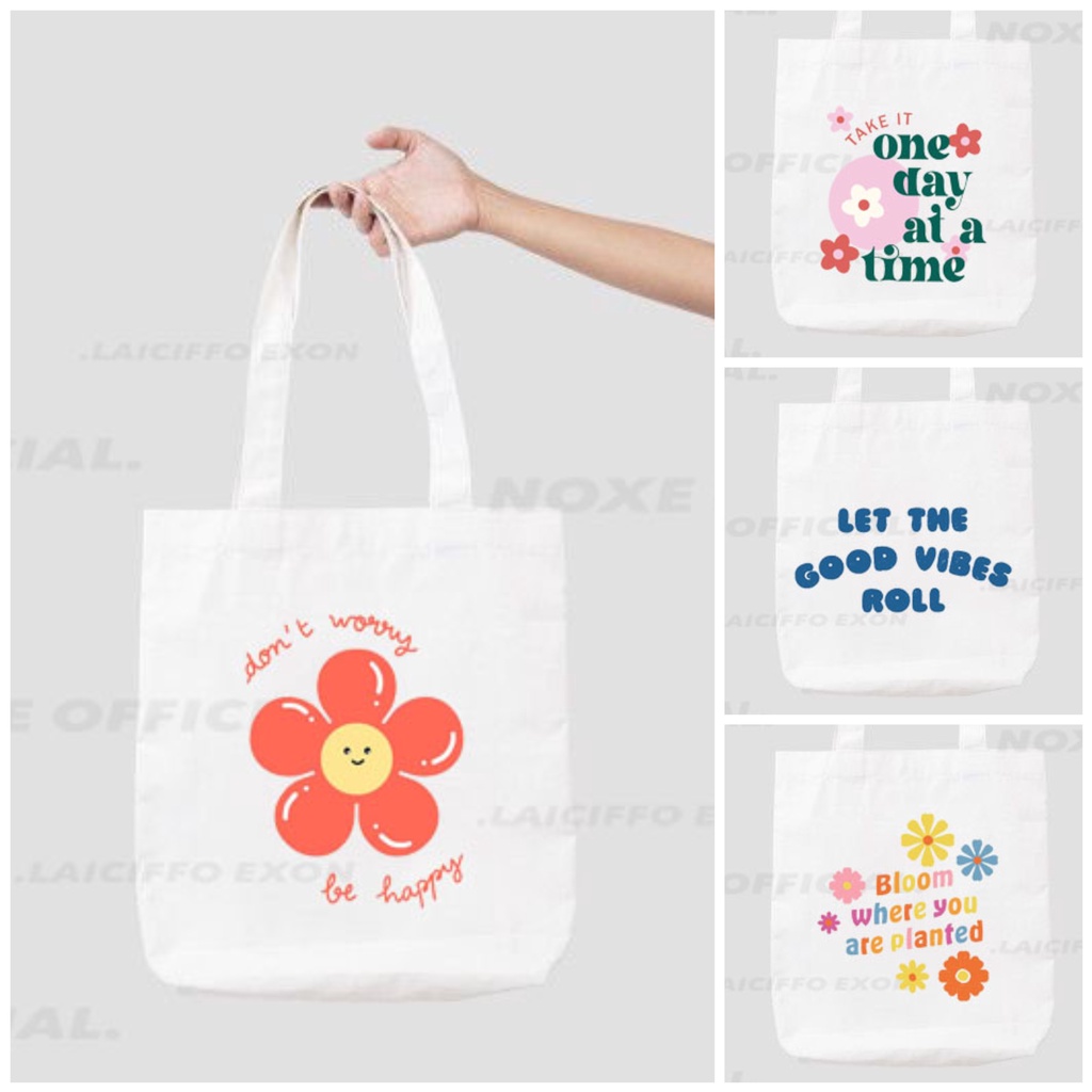 TOTEBAG KANVAS PREMIUM MOTIF KATA KATA INSPIRATIF