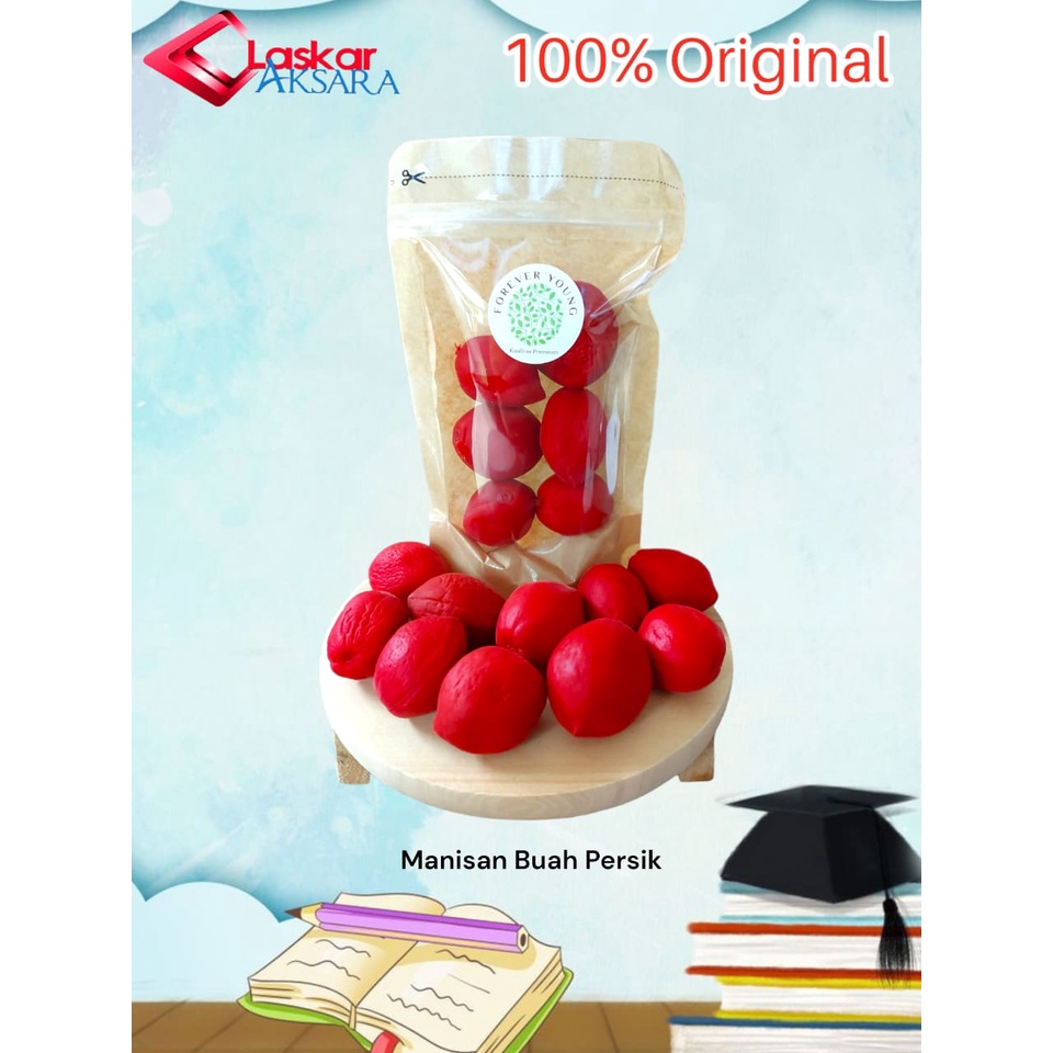 

Manisan Buah Persik Merah Impor Red Crunchy Peach / Premium