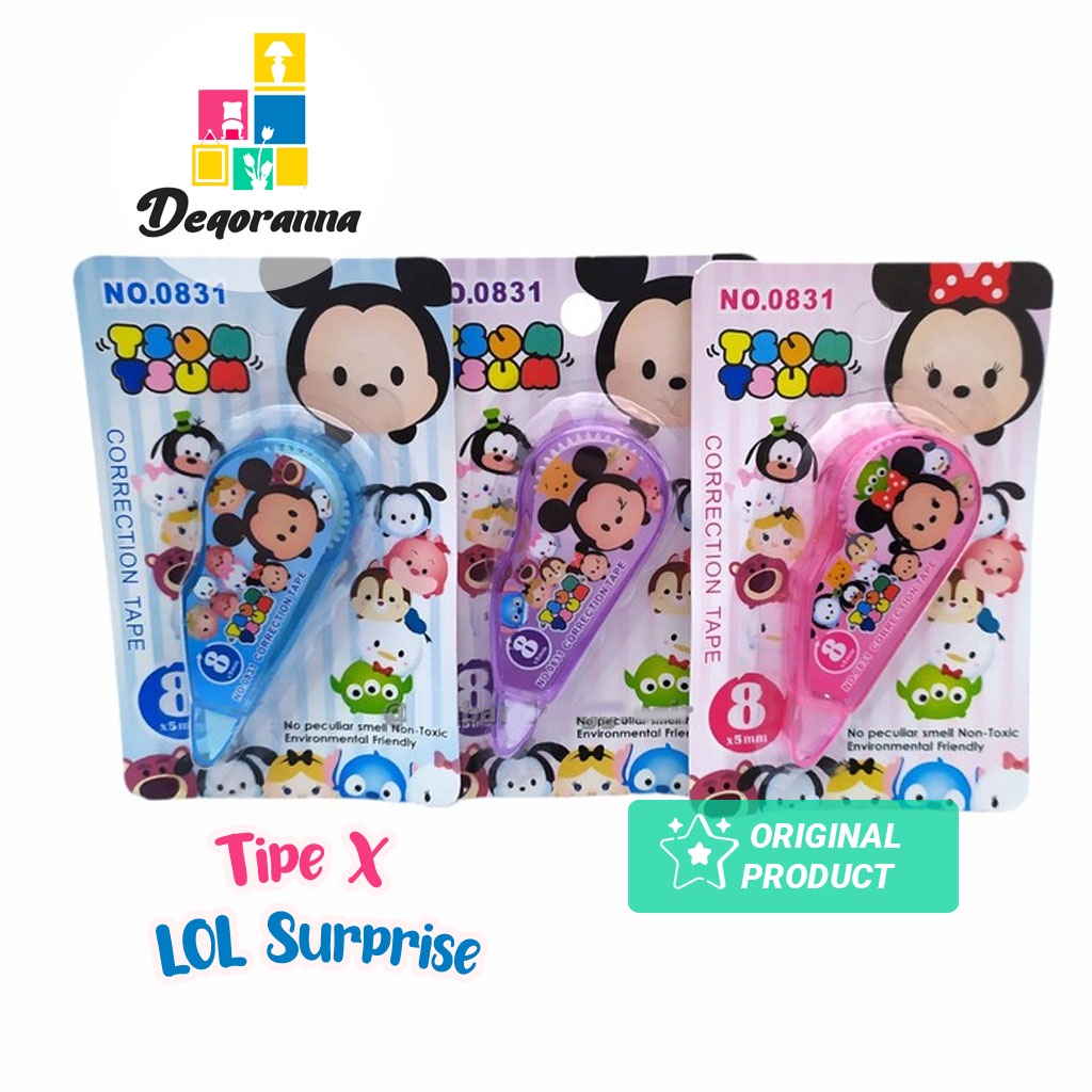 

Tipe X Tsum Tsum Disney Warna Tip-Ex Tsum Tsum Correction Tape kertas koreksi Tidak Mudah Putus / Penghapus & Tipe X [JNSN]