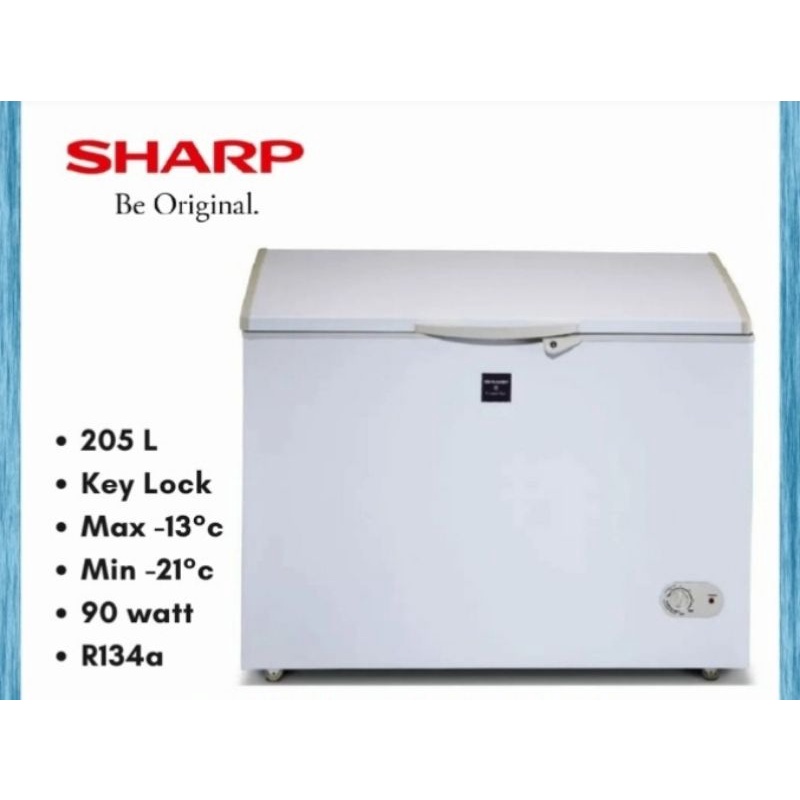 (Khusus Wilayah Kota Palembang) Chest Freezer SHARP FRV200 White Freezer Box, Pembeku Makanan dan Mi