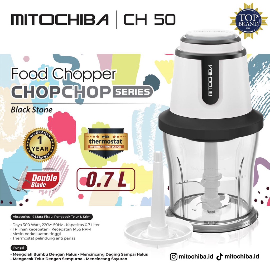 Mitochiba Chopper Mini CH-50 ChopChop Series CH50 0.7 Liter Food Chopper