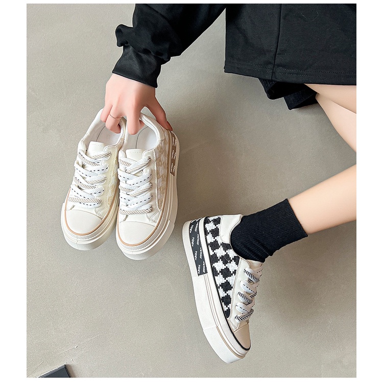 COD POS 172 Sepatu Sneakers Tali Casual Model Catur Wanita