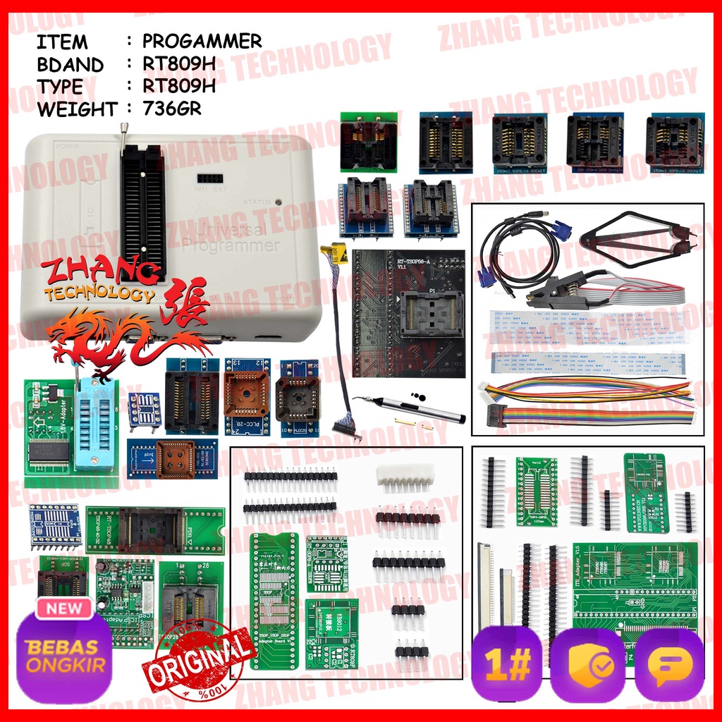 [ ZHANG TECHNOLOGY ] ORIGINAL  RT809H RT809 RT 809 H 809H PROGRAMMER ALAT FLASH BIOS UNIVERSAL