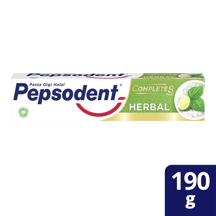 Pepsodent Complete 8 PASTA GIGI Herbal Nature Essentials Mulut Adem, Nafas Segar 190G