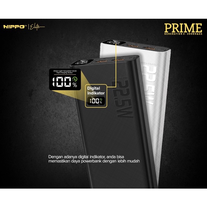 Hippo Elite Powerbank Prime Gen 3 20000 mAh Fast Charging, VOOC PD 3.0
