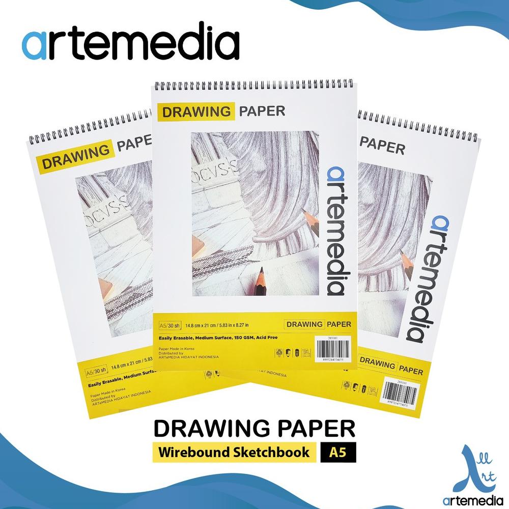 

Buku Gambar & Sketsa Artemedia Drawing Paper Book A5 Wire Bound Sketchbook