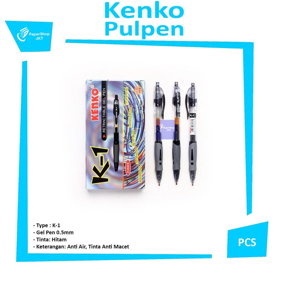 

Star KENKO - K-1 Hitam - Biru Pulpen Bolpen Ball Point Gel Pen 0.5mm - Lusin !