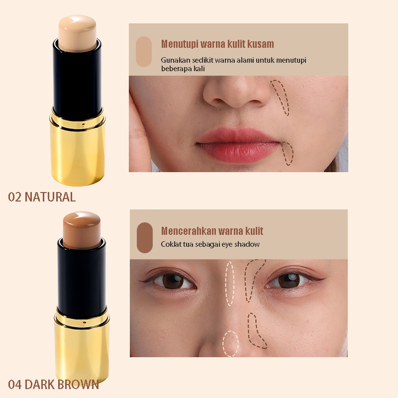 【READY STOCK】Highlighter Concealer Stick Spot&amp;Acne Cover Foundation Contour Stick-4 Colours