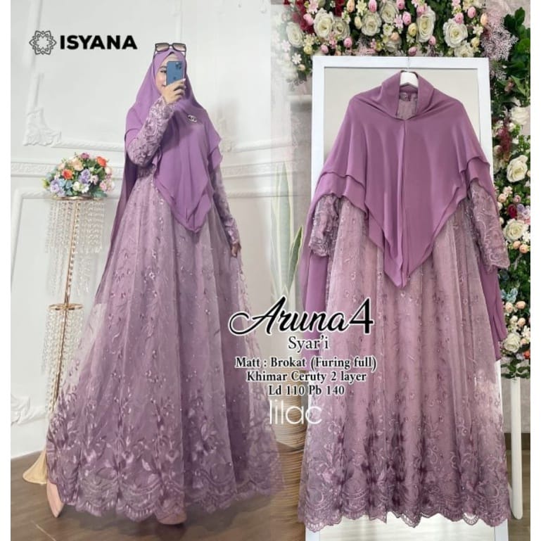 Helena Dress Maxi / Baju Kondangan M L XL XL XXL / Dress Murah Full Brukat / Maxi Dress Bridesmaid /