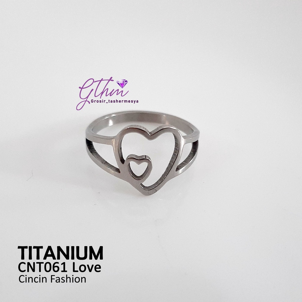 Cincin Titanium Wanita Elegan Mewah Anti Karat Bisa dipakai sehari-hari Perhiasan Fashion Import kualitas premium cnt061