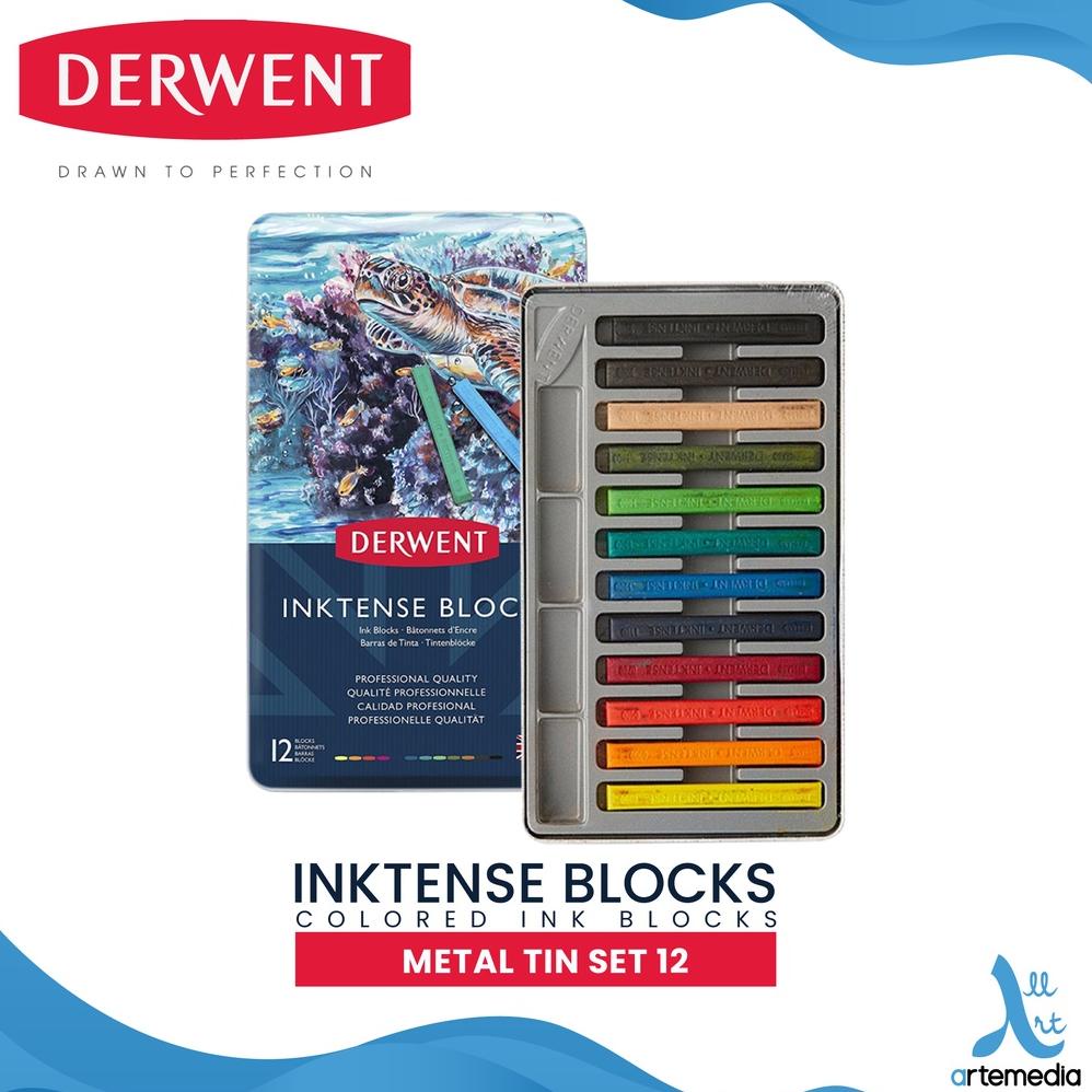 

Balok Warna Derwent Inktense Block 12 Color Metal Tin Set