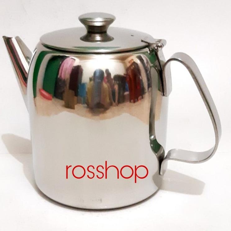 ☜ Tea Pot Stainless Oz 70 Kapasitas 2000 ml/Coffee Pot Jumbo Bahan Tebal/Teko  Ceret Teh ♦
