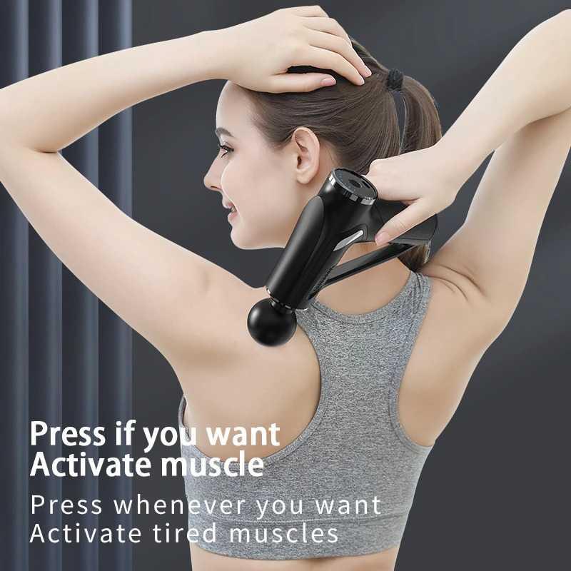 Alat Pijat Elektrik Pundak Punggung Massage Gun 3200RPM - HB-008 - Black