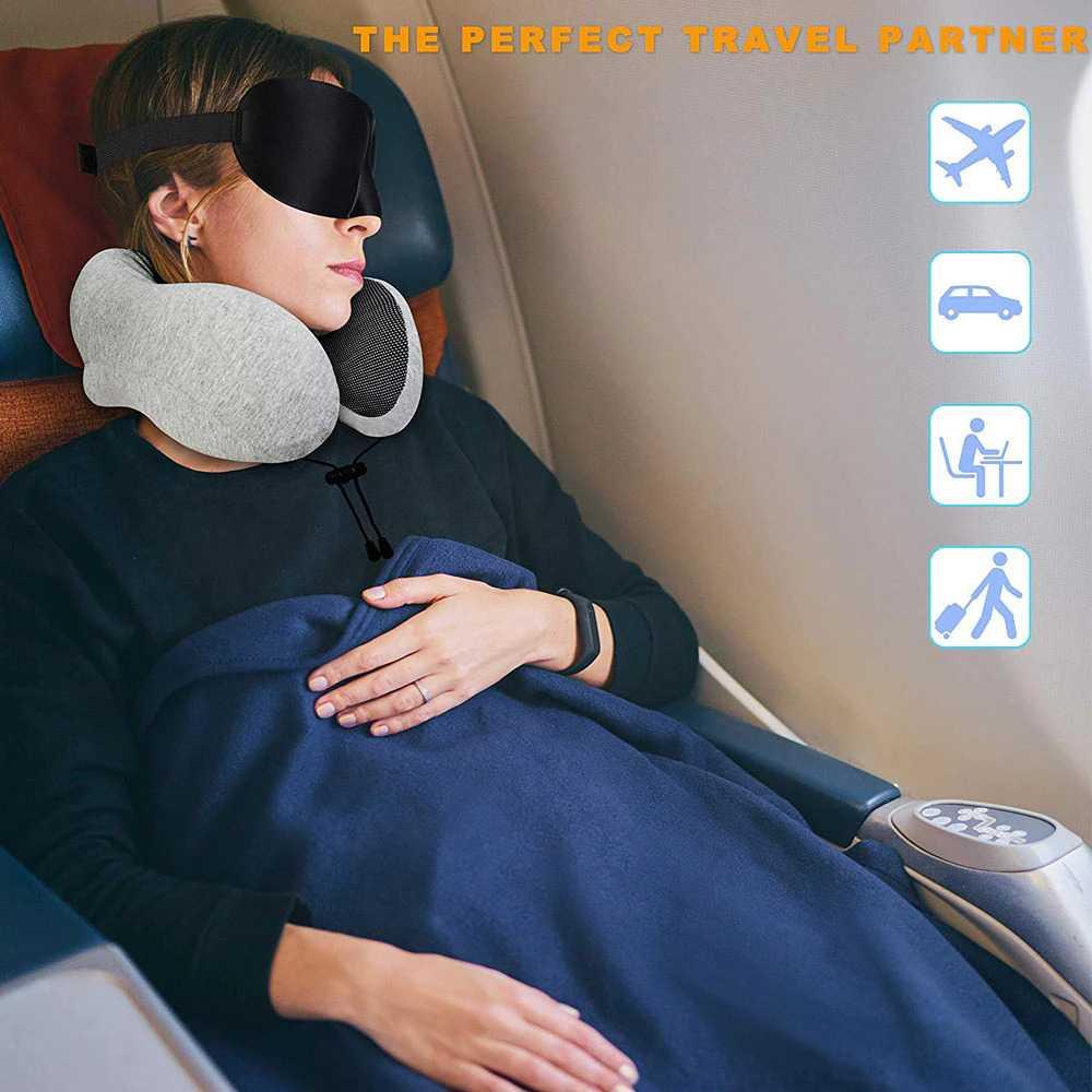 Rhodey Bantal Leher U-Shape Foldable Travel Neck Pillow - SER44