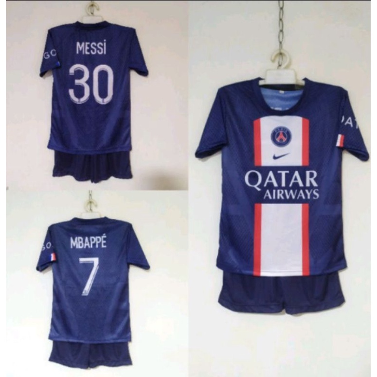 Jersey Kids PSG Home Messi MBAPPE baju Bola anak PSG Messi Baju anak PSG MBAPPE Baju Bola PSG anak a