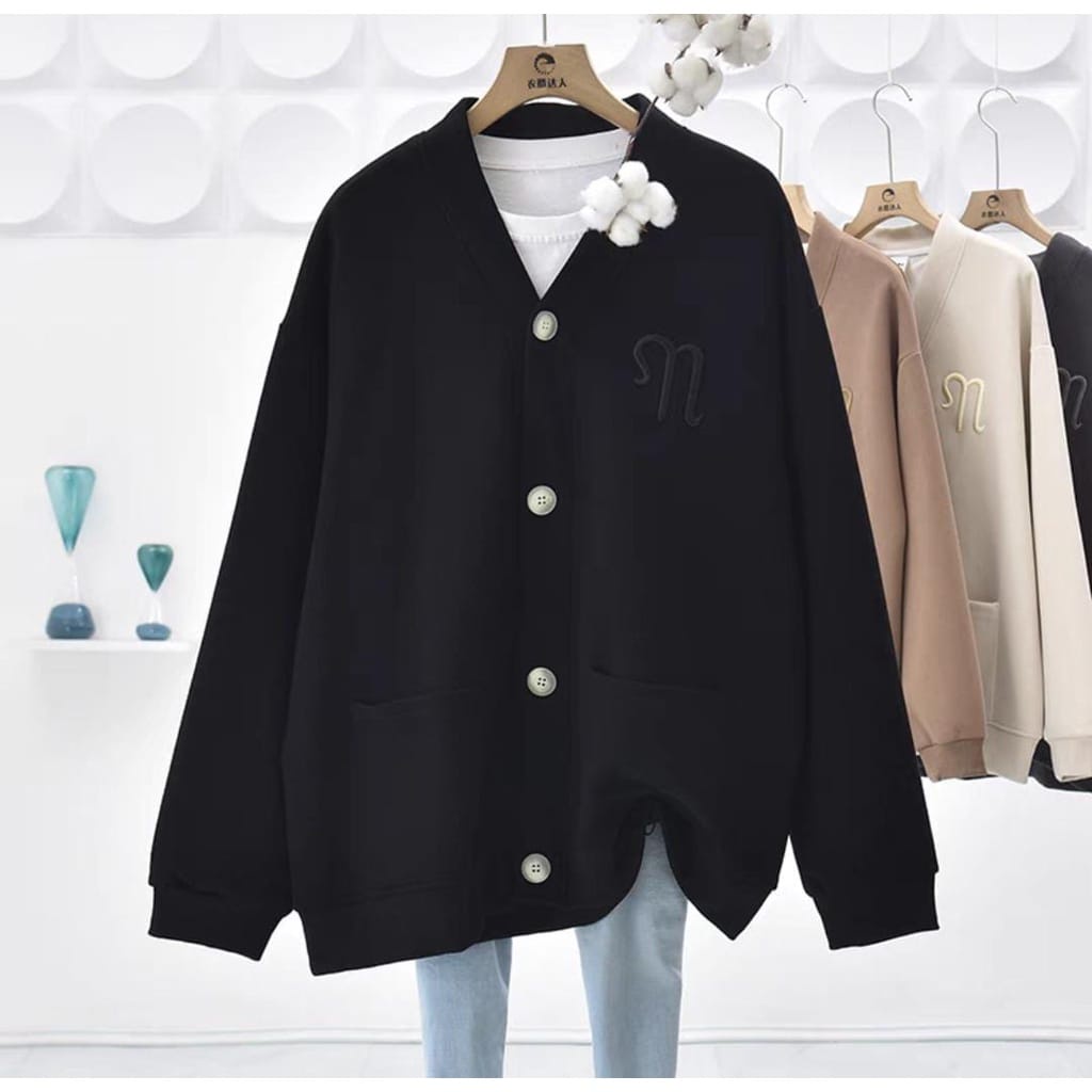 N BORDIR CARDIGAN WANITA OVERSIZE | SWEATER CARDIGAN KOREAN STYLE KEKINIAN