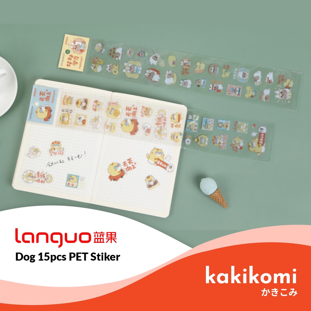 

Stiker PET Languo Fighting Dog Series Isi 15pcs PET Sticker