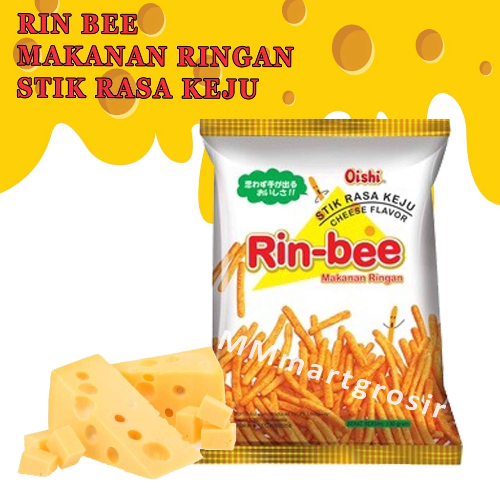 

Oishi Rin-Bee / Makanan Ringan Stick / Cemilan Stick Rasa Keju / 65gr