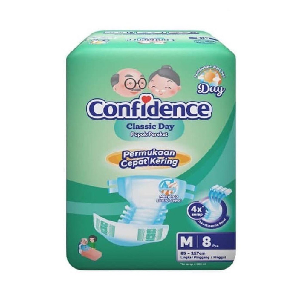 Confidence Classic Night M8, L7 dan XL6 Perekat Popok Dewasa diaper dewasa