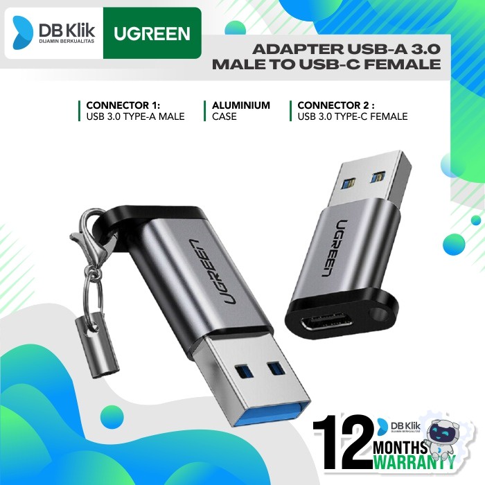 Adapter UGreen USB-A 3.0 Male to USB-C Female (50533)