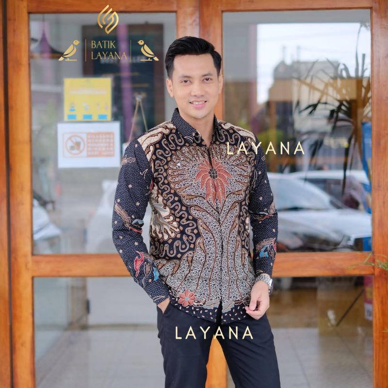 Kemeja Batik Layana Motif Sengkuni Slimfit Premium Baju Formal Nonformal