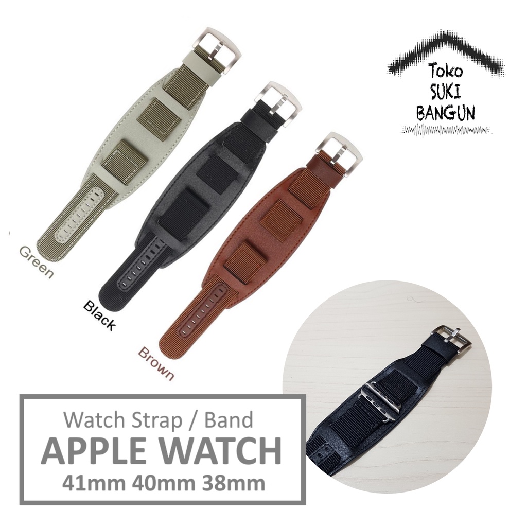 Strap Apple Watch Series 8 7 6 5 4 3 2 1 41mm 40mm 38mm TALI JAM Nylon Leather CUFF NATO