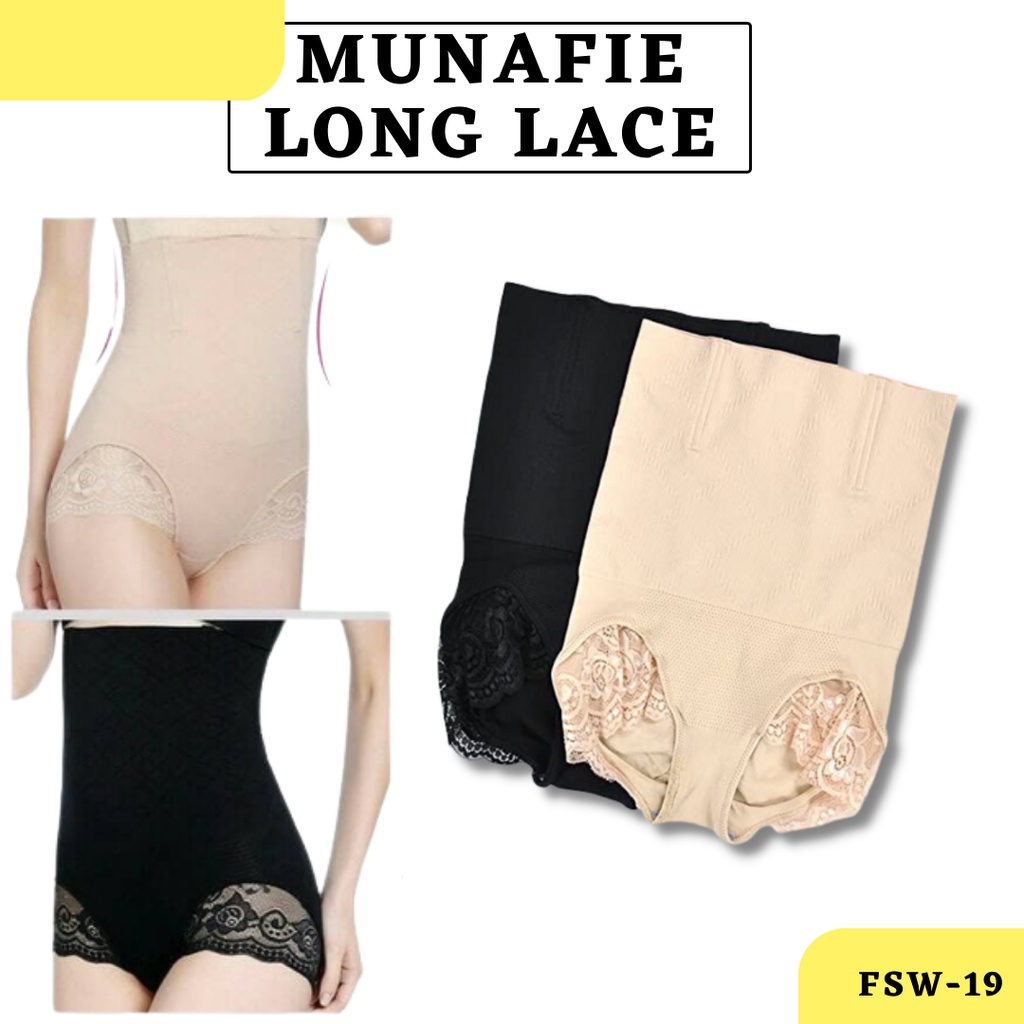 Munafie wanita Celana dalam lace high korset pengecil perut slim Slimming Pant Original CD Perempuan