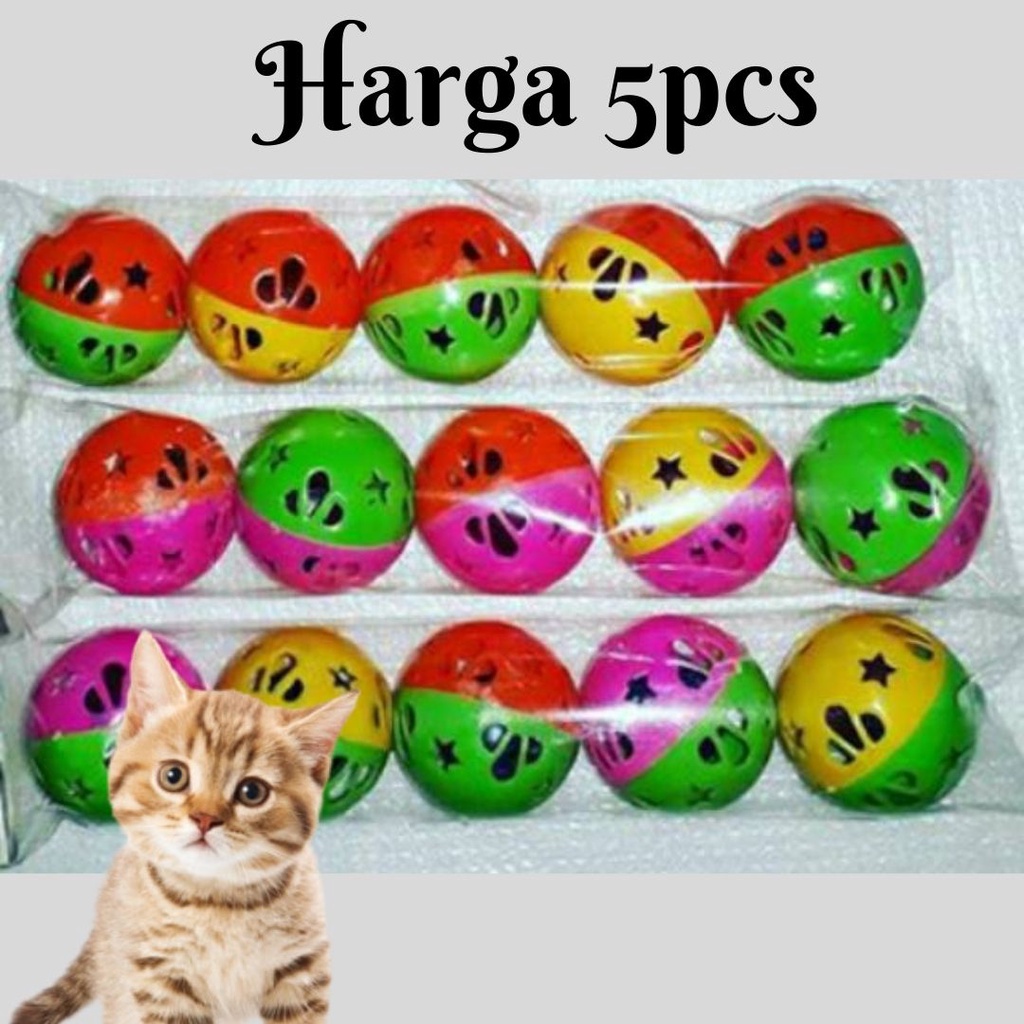 Mainan Kucing Bola Bunyi isi 5 FEFARM