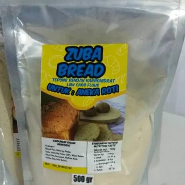 

➦ ZUBA BREAD khusus untuk membuat roti rendah karbo 500 gr ➭