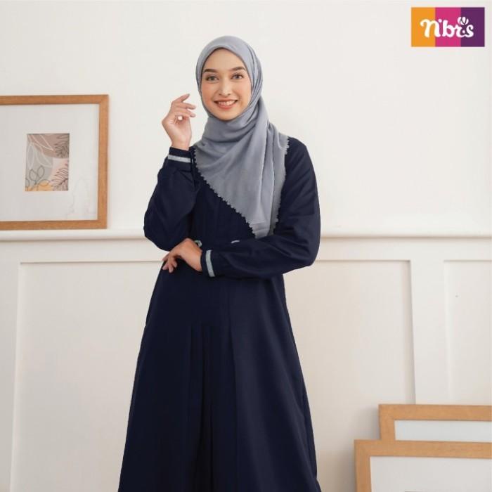 Original Nibras NBC 25 025 Gamis Terbaru 2023 Katun toyobo Putih Hitam