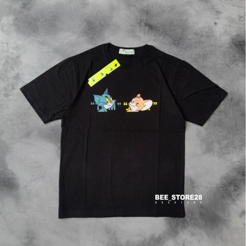 KAOS T-SHIRT OFF WHITE X TOM&amp;JERRY FULLTAG &amp; LEBEL