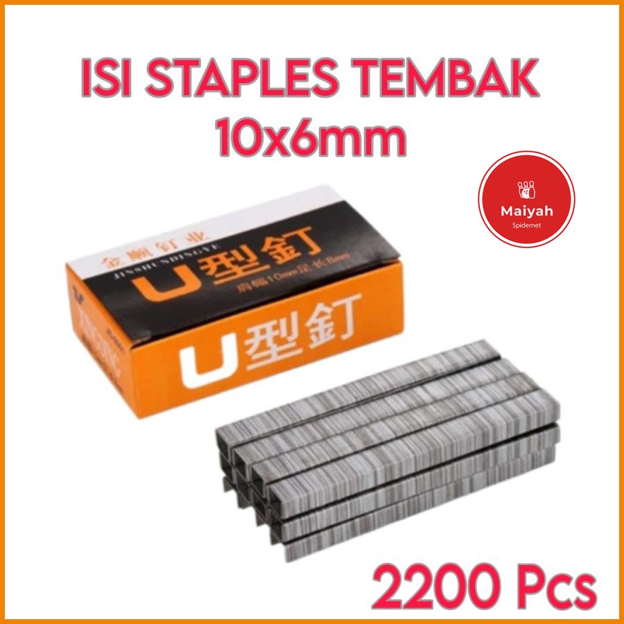 

Refill isi 2200 Staples Stapler Stapless Tembak Gun Tacker TR13/6/8 refil setaples setapler tebak besar gede