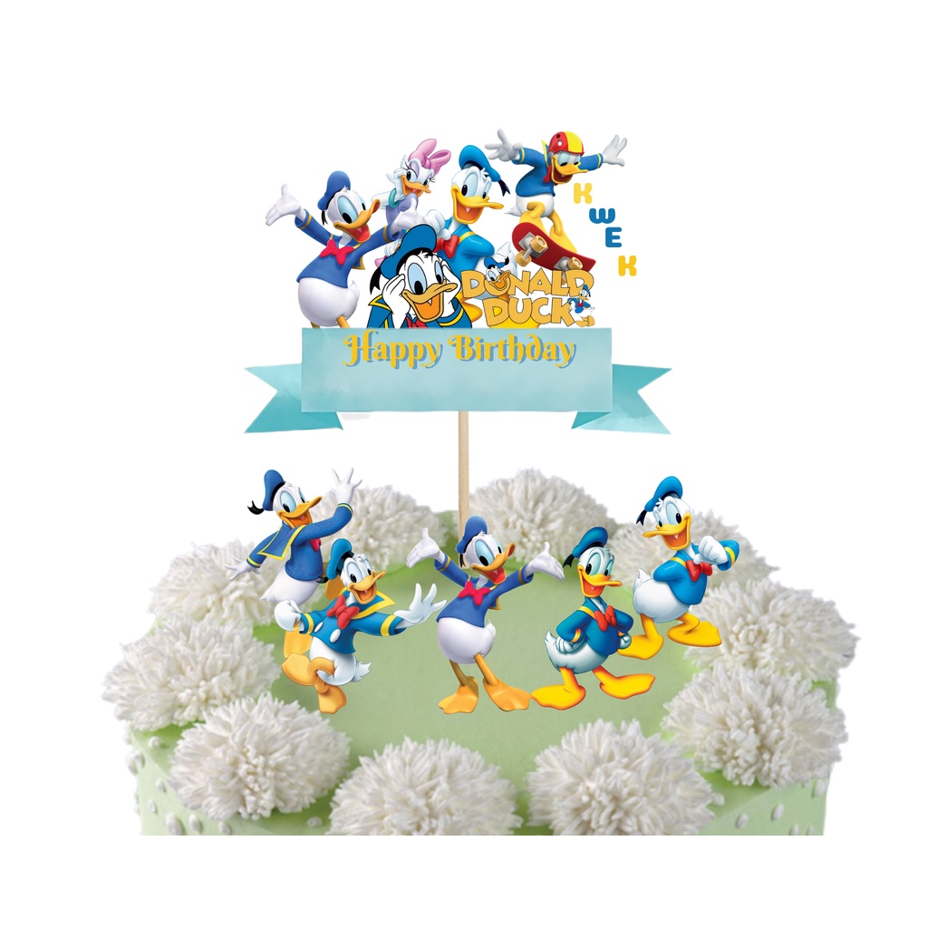 

topper donald duck / hiasan kue / topper happy birthday