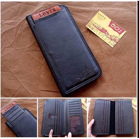 Wallet Levis Panjang Cowok Cewek Branded Wanita Pria Hitam X8T1 Dompet Best Seller Wallet Fashion Te