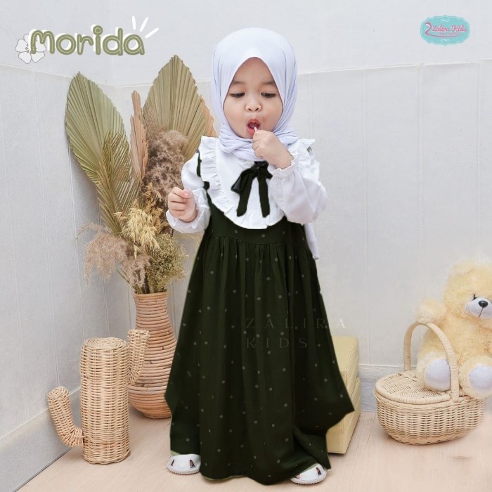 Gamis Anak GAMIS POLKADOT ANAK/GAMIS MUSLIM ANAK PEREMPUAN/GAMIS BAYI - Hitam, Size 5 (4-5thn) perem