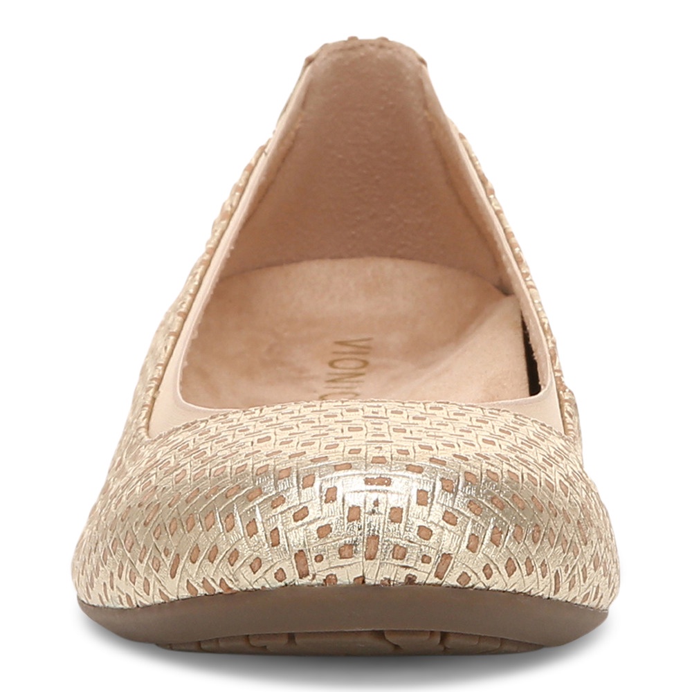 Vionic Anita Gold Flat Shoes Wanita