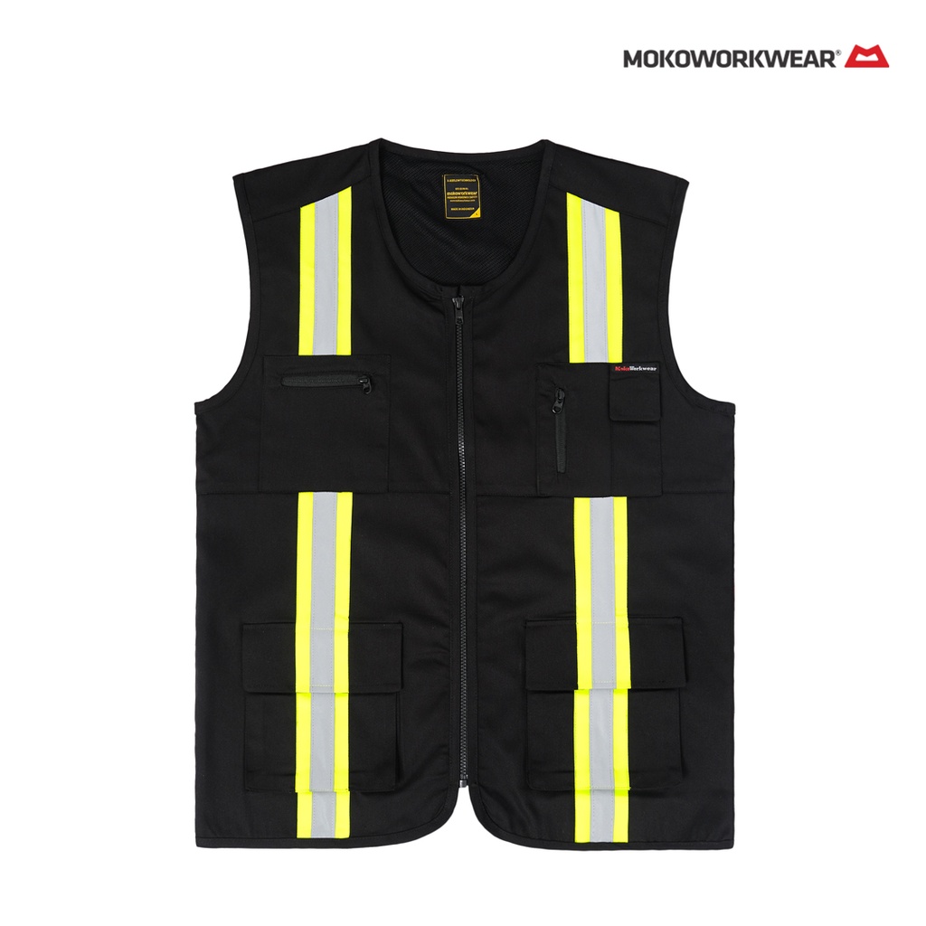 VEST ROMPI BAJU SAFETY WEARPACK HITAM / BLACK LAPANGAN MOKOWORKWEAR