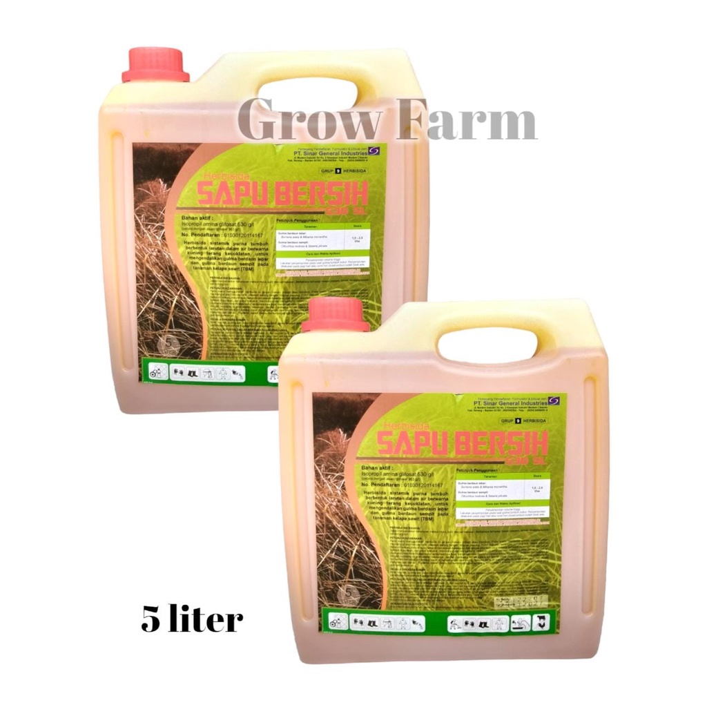 Herbisida SAPU BERSIH 530SL 5 Liter Bahan aktif Isopropilamina glifosat 530 g/l Round Up Rambo