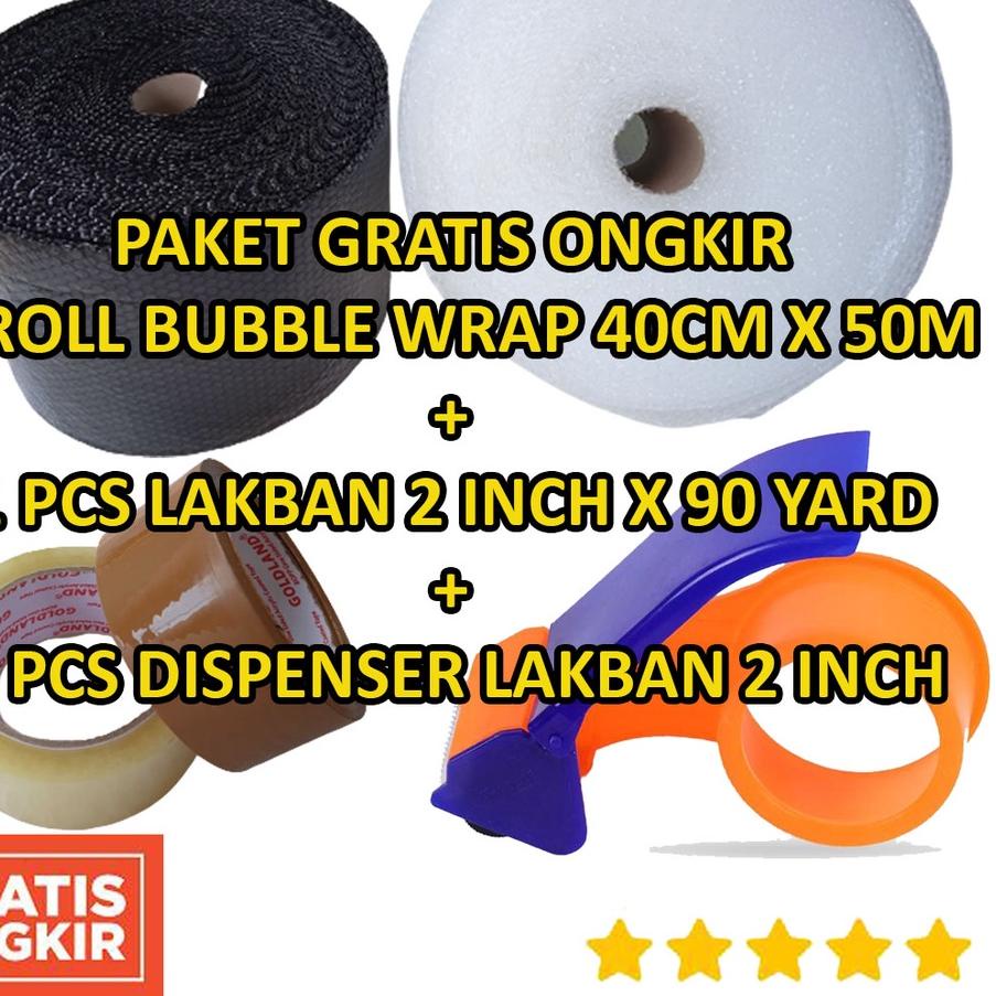 

Import ✨Terbaik✨ 1 ROLL BUBBLE WRAP 40CM X 50Meter + 1 LAKBAN 48MM X 90 YARD + DISPENSER LAKBAN BESAR 2 INCH serbuuu !