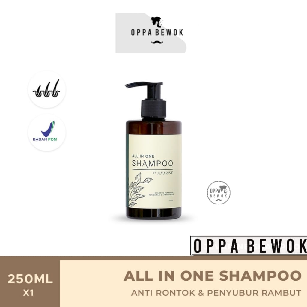 [ ORIGINAL PRODUCT ] SHAMPOO JEVARINE ALL IN ONE TERBARU ( Penumbuh rambut ,Menghilangkan ketombe , Pelebat rambut )