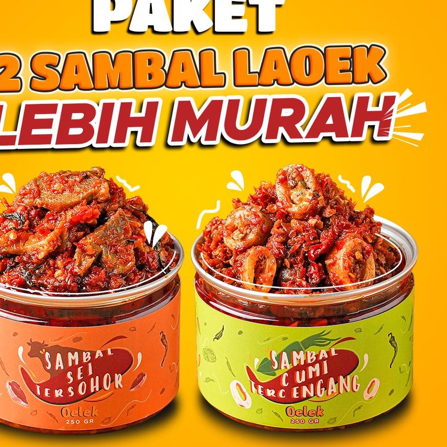 

✴ Oelek 2 Sambal Laoek Lebih Hemat! / Sambal Cumi / Sambel Ayam Suwir/ Sambal Sei / Sambal Rumahan ♢