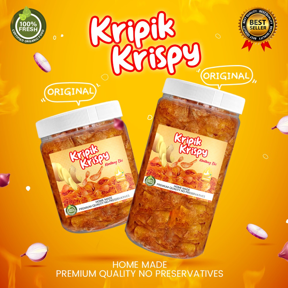 Keripik Kentang Ebi Keripik Krispy Homemade Tanpa Pengawet Premium Quality