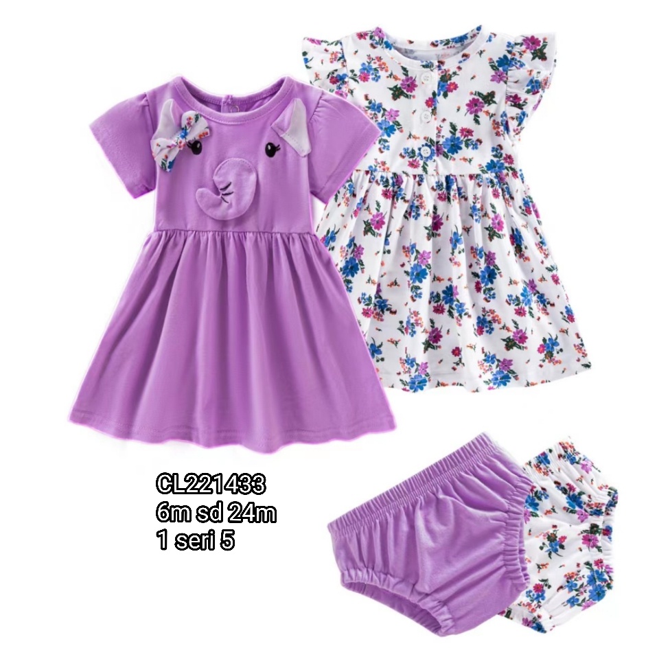 Catell Love Dress 2in1 Set | Dress Anak Perempuan