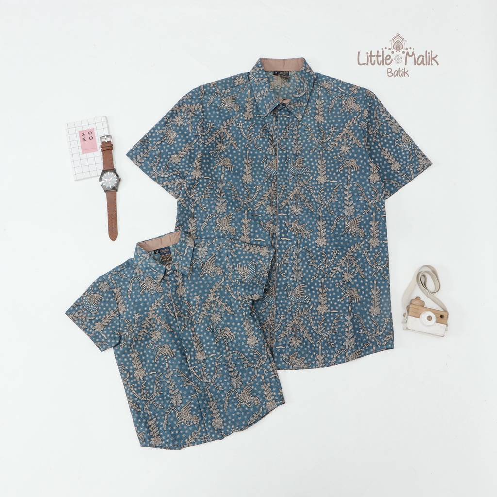 Ready Stock Kemeja Batik Couple Lengan Pendek Ayah &amp; Anak By Little Malik Batik