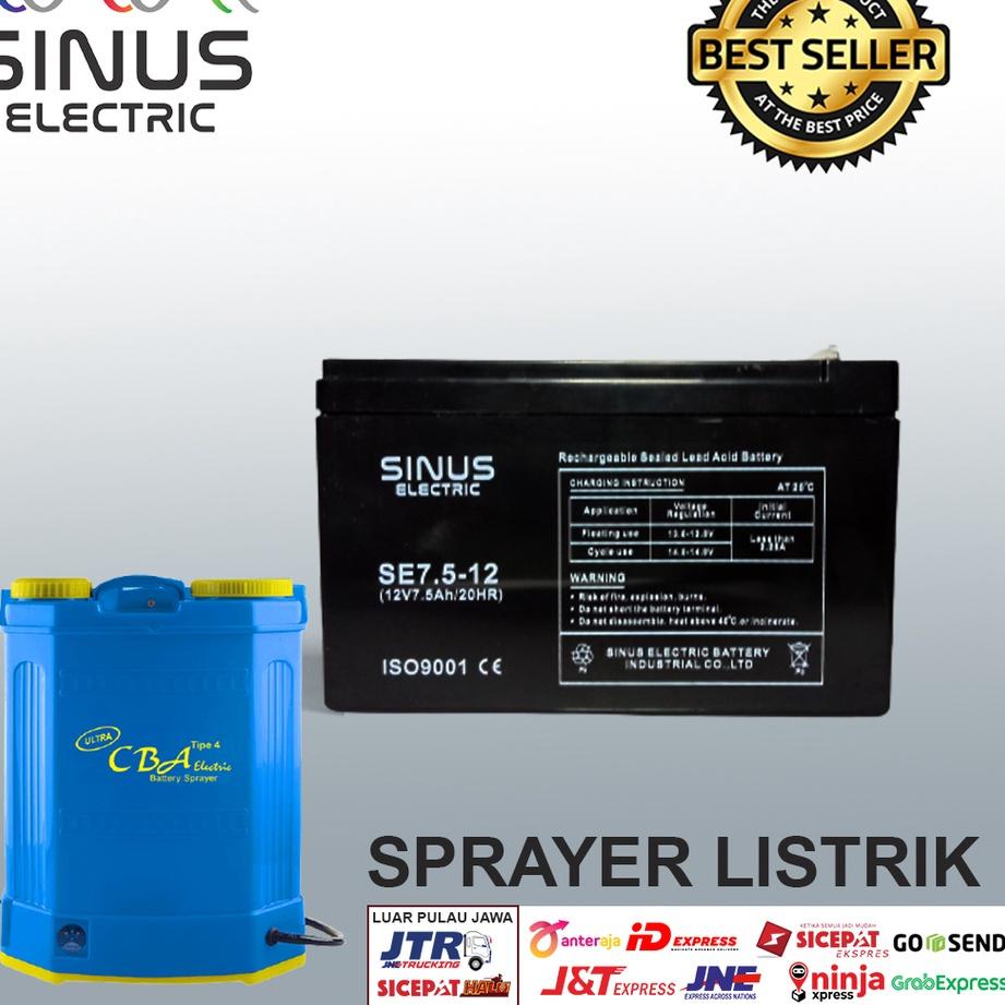 ◄ Aki sprayer listrik 12V 7.5Ah Aki VRLA SINUS 7.5-12 ➾