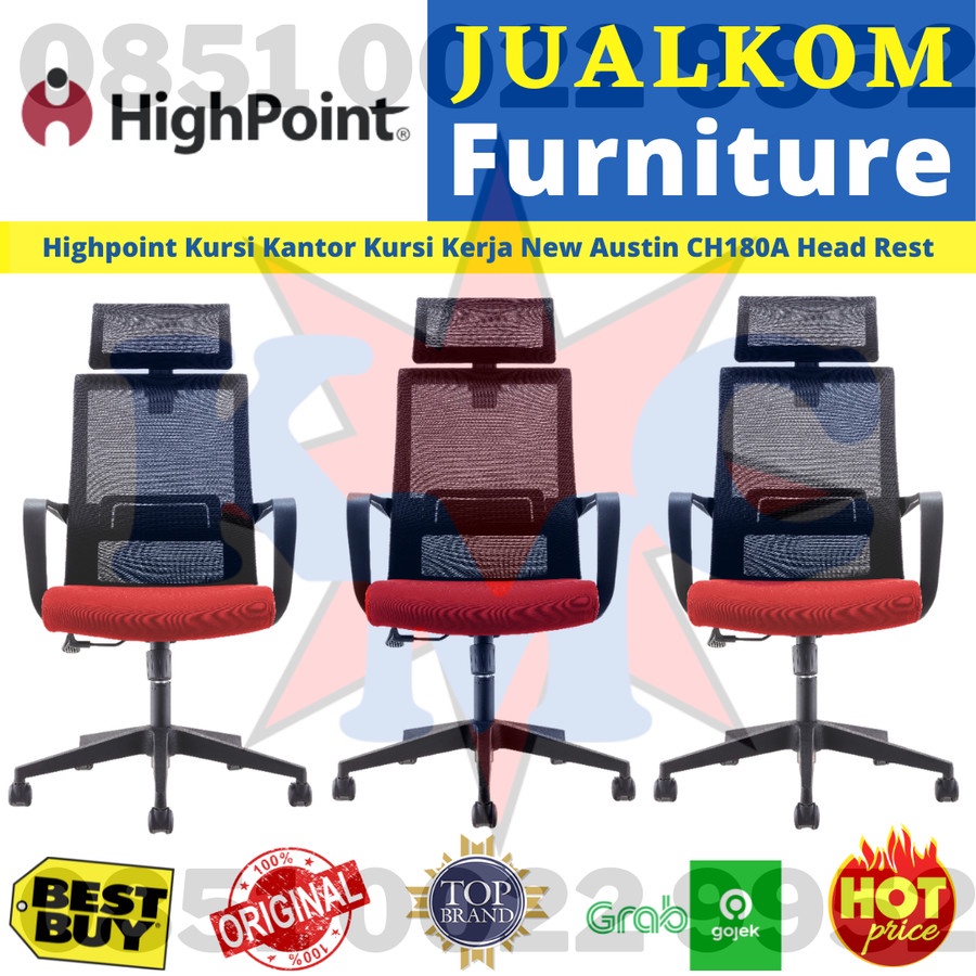 Highpoint Kursi Kantor / Kursi Kerja New Austin CH180A Head Rest